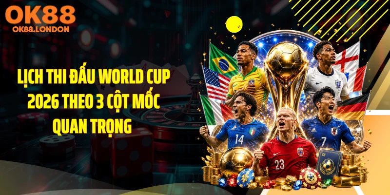 Lịch thi đấu world cup 2026 theo 3 cột mốc quan trọng